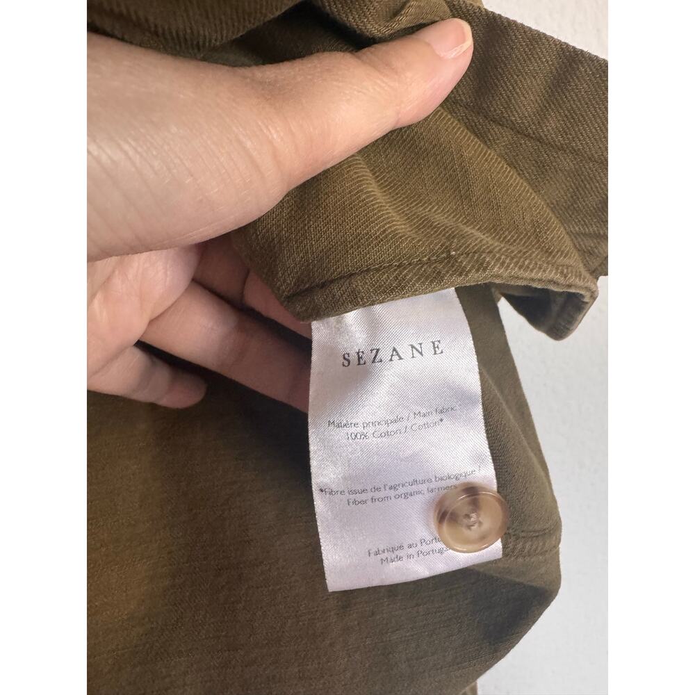 Sezane Denim Will Jacket In Khaki Green Small - Picture 8 of 9